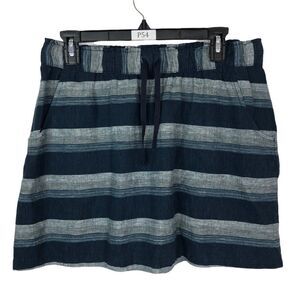 Patagonia‎ Skirt Blue Striped Drawstring Pockets Size Small Hemp Organic Hike